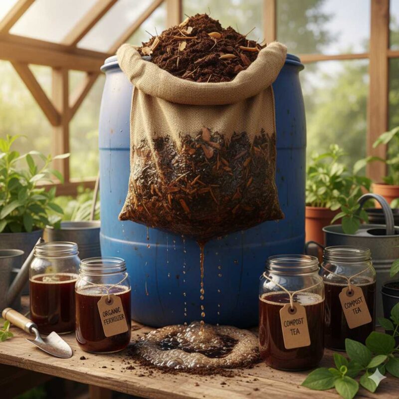 Making organic compost tea for garden nutrition