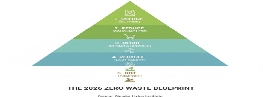 The 5 Rs of zero waste hierarchy