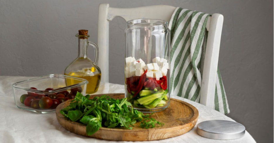 Three ingredient cleaning kit: white vinegar, baking soda, and castile soap with reusable spray bottle