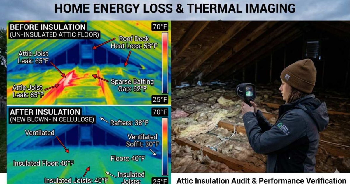 attic insulation comparison before after