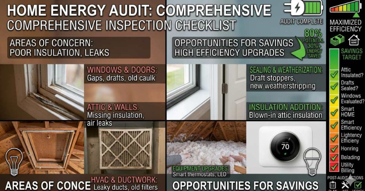 home energy audit checklist inspection homeowner
