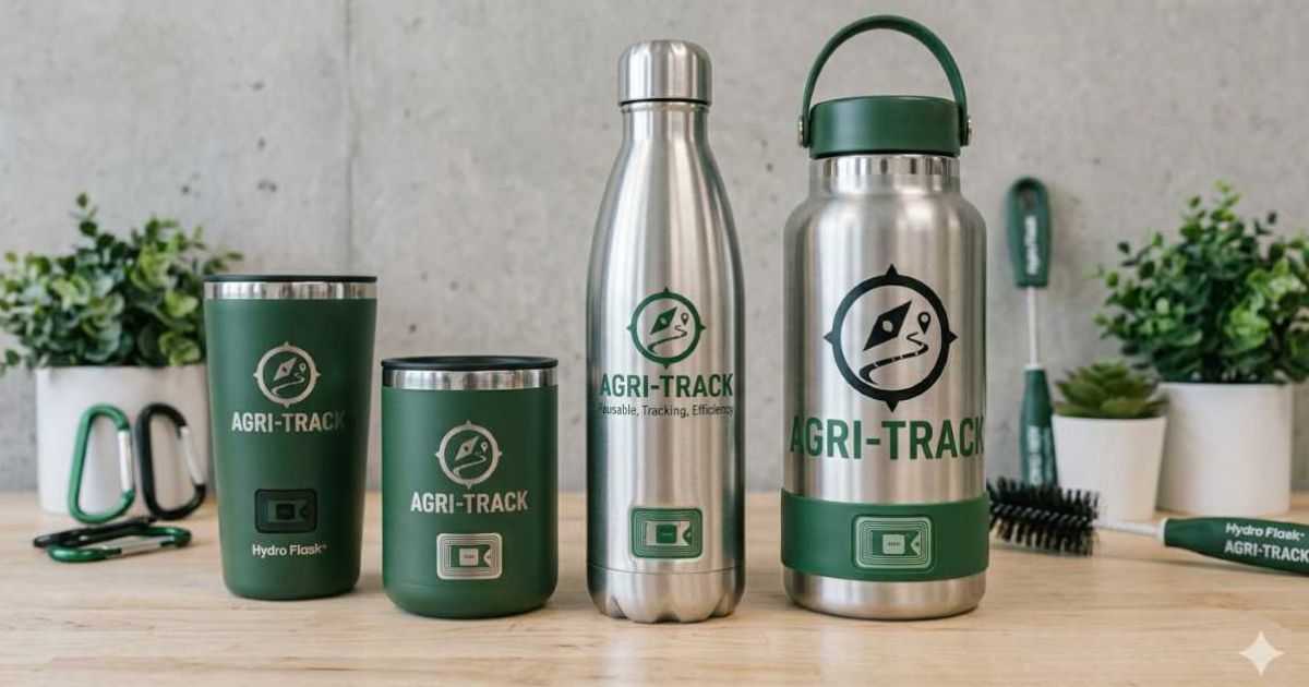 Ocean Bottle reusable water bottle held against beach background with ocean waves and coastal community visible demonstrating mission-driven brand impact