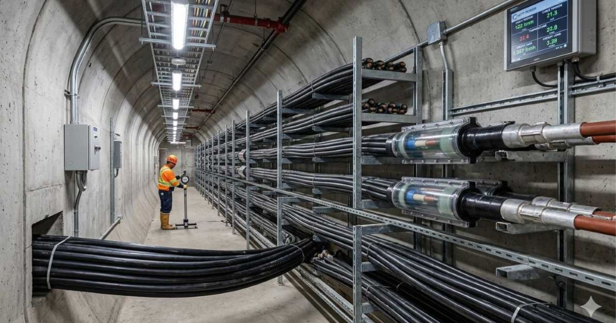 power cables tunnel infrastructure electricity