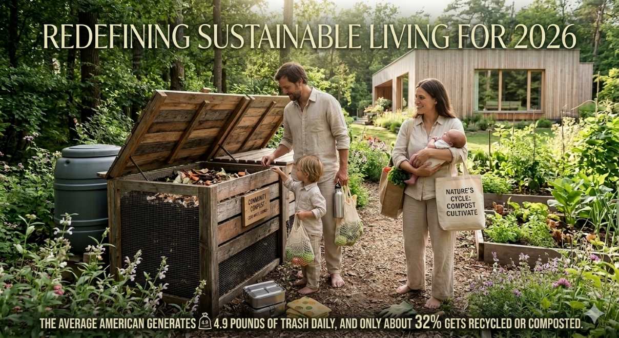 Sustainable living zero waste is more than a trend—it is a necessary evolution in how Americans interact with their environment. The statistics are sobering. The average American generates 4.9 pounds of trash daily , and only about 32% of it gets recycled or composted
