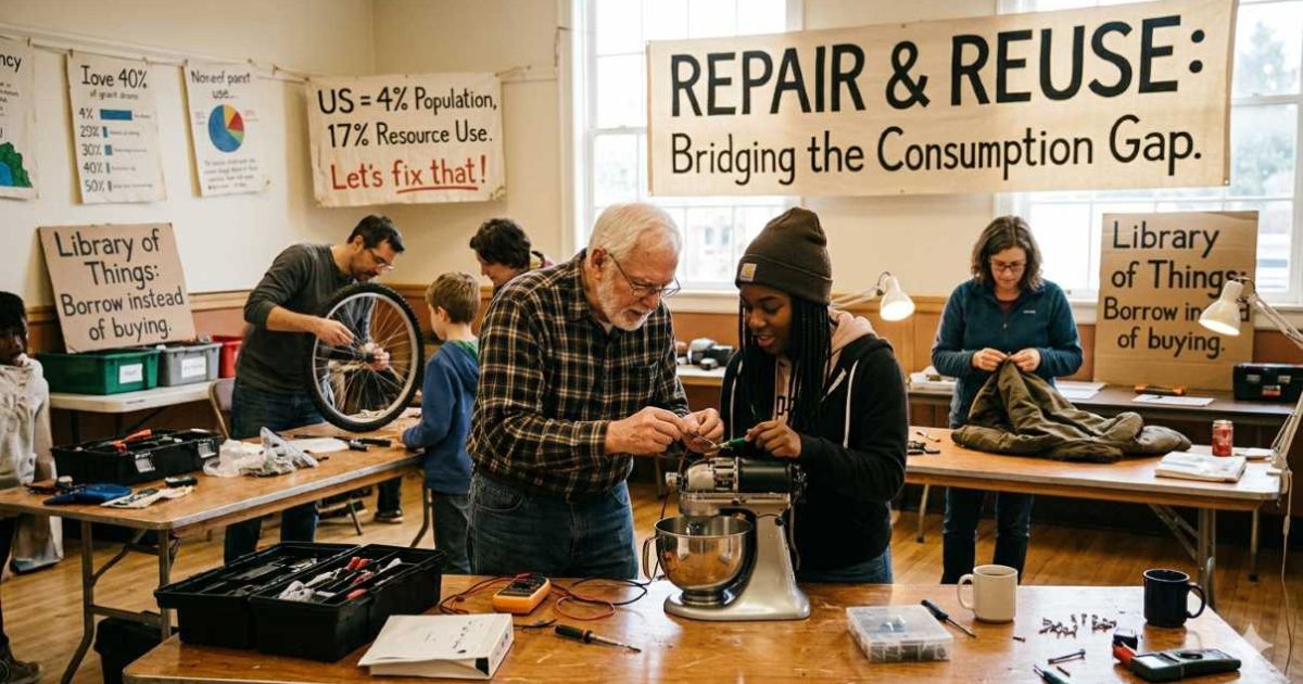 Reduce consumption – it sounds simple, but for most Americans, it represents a fundamental shift in how we think about our daily lives. The United States makes up just 4% of the world's population yet consumes 17% of its resources