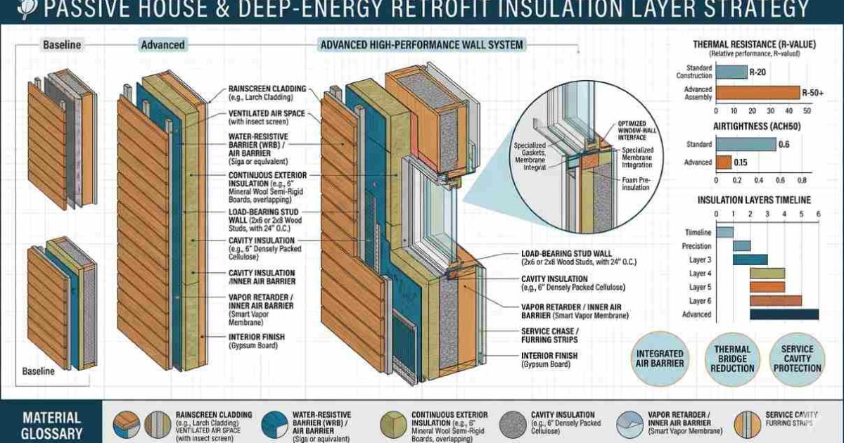 building envelope wall cross-section insulation layers