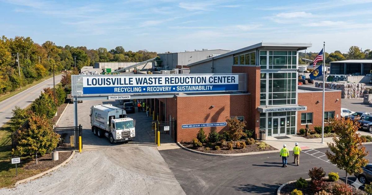 Louisville Waste Reduction Center exterior building at 636 Meriwether Avenue, Louisville KY waste management facility entrance"