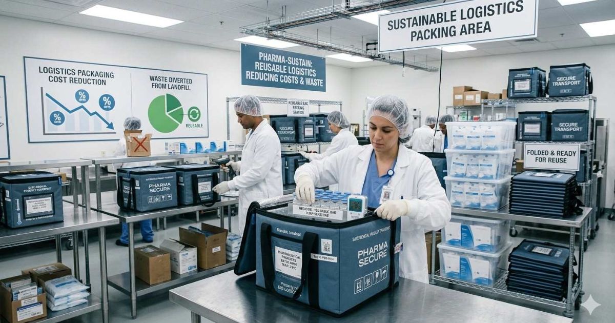 Comparison chart or visual showing cost reduction from single-use to reusable pharmaceutical bags