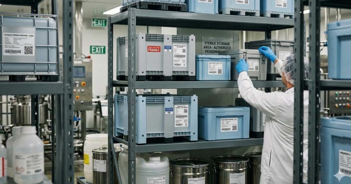 durable reusable plastic containers used in pharmaceutical supply chain logistics