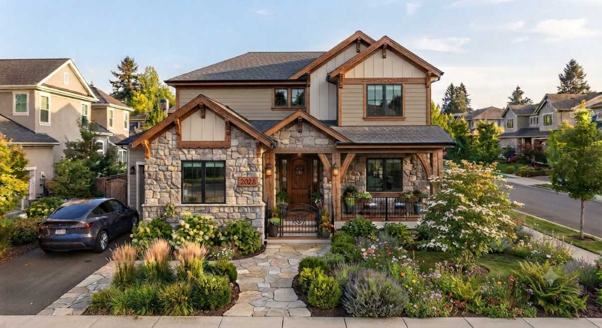 Homeowners are pushing back on the template look in favor of exteriors that actually reflect where they live and how they live. That might mean leaning into materials and colors that suit a region's climate and architectural history or simply choosing details—a hand-selected stone pattern, a custom trim color, an unexpected roofline—that make a home feel specific rather than replicated